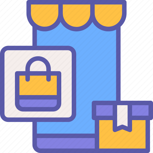 Mobile, shopping, smartphone, bag, box icon - Download on Iconfinder