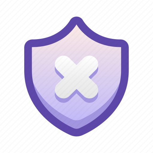 Cross, shield, security, virus, unprotected icon - Download on Iconfinder