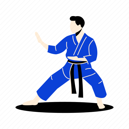 Karate, player, martial, art illustration - Download on Iconfinder