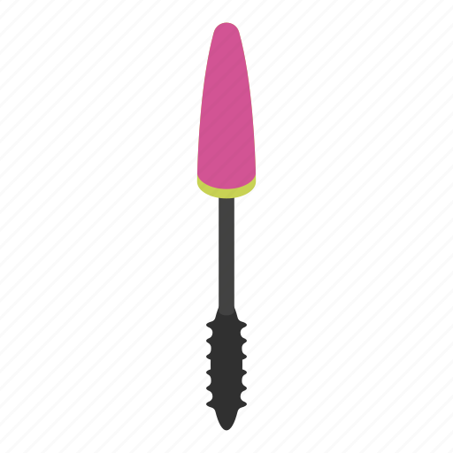 Brush, cartoon, fashion, isometric, mascara, pink, woman icon - Download on Iconfinder
