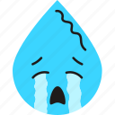 crying, blue, character, drop
