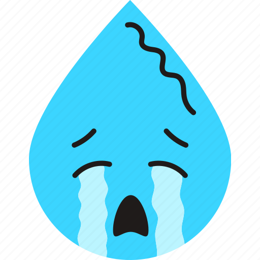Crying, blue, character, drop icon - Download on Iconfinder