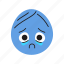 oval, blue, crying, character, upset, sadness 