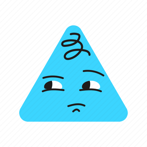 Suspicious, blue, triangular, character icon - Download on Iconfinder