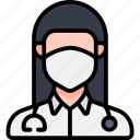 avatar, coronavirus, doctor, female, mask