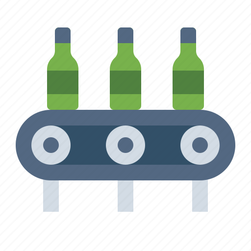 Conveyor, bottle, industry, factory, mass, production icon - Download on Iconfinder