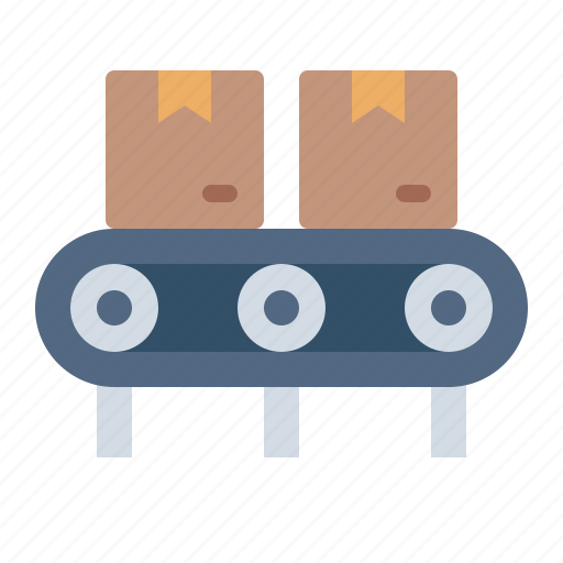 Conveyor, cardboad, box, industry, factory, mass, production icon - Download on Iconfinder