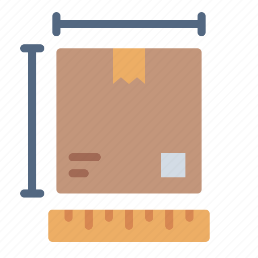 Size, cardboard, box, shipping, delivery, industry, factory icon - Download on Iconfinder