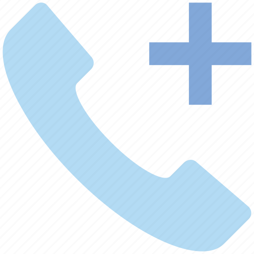 Call, communication, contact, landline, phone, plus, telephone icon - Download on Iconfinder
