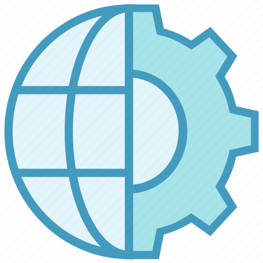 Cogwheel, gear, globe, internet, setting, world icon - Download on Iconfinder