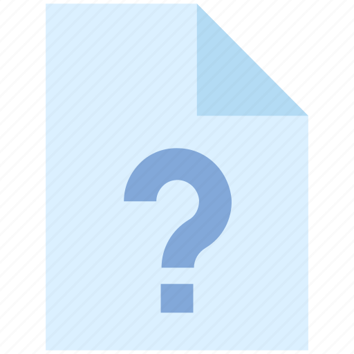Document, file, note, office, page, paper, question mark icon - Download on Iconfinder
