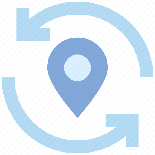 Location, map, navigation, pin, point, refresh, sync icon - Download on Iconfinder