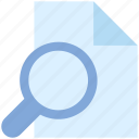 file, file scanning, magnifier, paper, search, search file, search page 