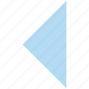 arrow, command, left, media, movement, triangle 