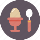cutlery, egg, eggs, hard-boiled egg, meal, spoon