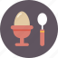 cutlery, egg, eggs, hard-boiled egg, meal, spoon 