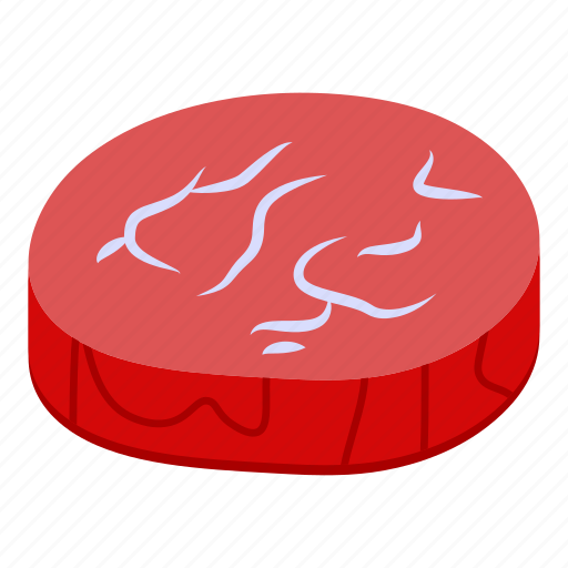 Cartoon, computer, fitness, food, isometric, meat, red icon - Download on Iconfinder