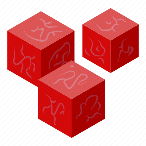 Cartoon, cubes, food, isometric, man, meat, red icon - Download on Iconfinder