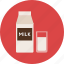 beverage, bottle, cow, drink, flour, glass, milk 