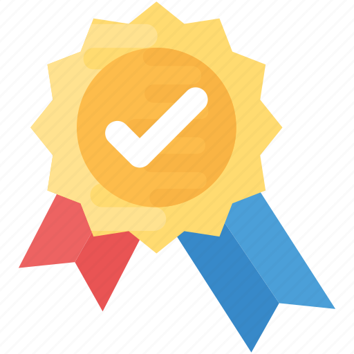 Approved symbol, award medal, certification, quality check, winner emblem icon - Download on Iconfinder