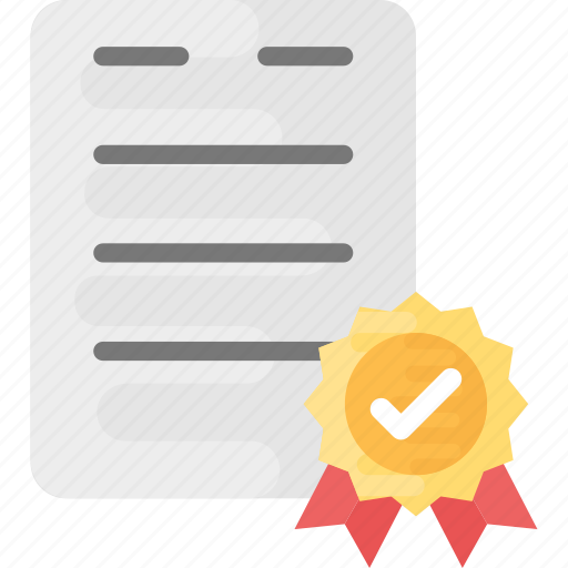 Certified document, deed, degree, diploma certificate, testimonial icon - Download on Iconfinder