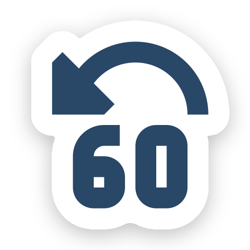 Backward, sixty, seconds, audio, video icon - Free download