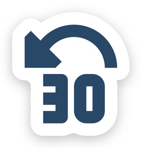Backward, thirty, seconds, media control, audio, video icon - Free download