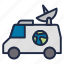 media, news, satellite, television, vehicle 