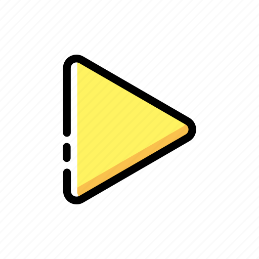 Control, line, media, play, player, start, yellow icon - Download on Iconfinder