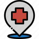 healthcare, hospital, location, medical, pin