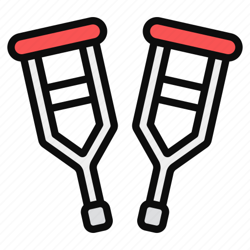 Baton, crutches, medical equipment, mobility aid, walking sticks icon - Download on Iconfinder