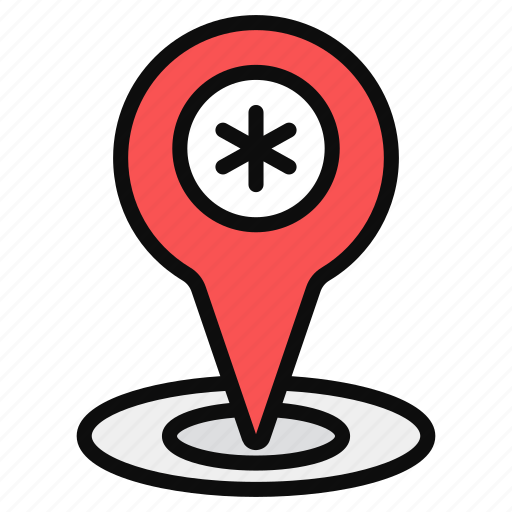 Clinic location, hospital, hospital direction, hospital location, hospital nearby, location, map navigation icon - Download on Iconfinder