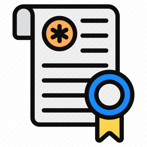 Award certificate, certificate, deed, diploma, medical, medical certificate, medical degree icon - Download on Iconfinder