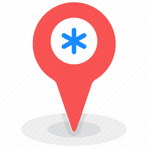 Clinic location, hospital, hospital direction, hospital location, hospital nearby, location, map navigation icon - Download on Iconfinder