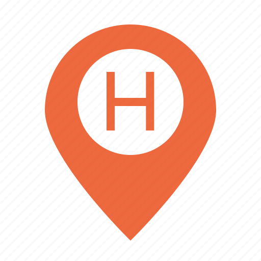 Hospital, location, pin, navigation, map, pointer icon - Download on Iconfinder