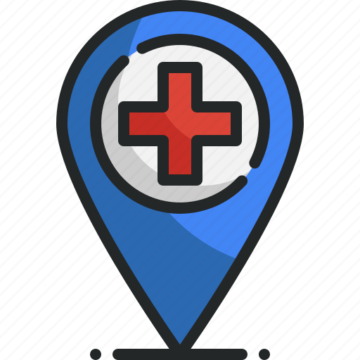Location, placehoder, hospital, clinic, medical, pin, place icon - Download on Iconfinder