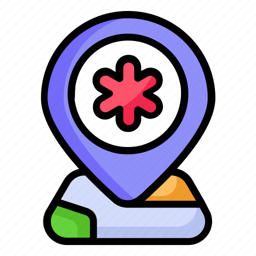 Medical location, medical, location, healthcare, navigation icon - Download on Iconfinder