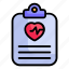 clipboard, document, healthcare, information, medical, heart document 
