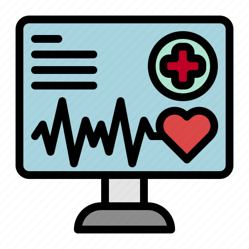 Onlineappointment, monitor, heartrate, calendar, checkmark icon - Download on Iconfinder
