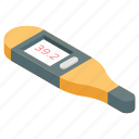 digital thermometer, thermostat, medical gauze, temperature measurement, medical tool