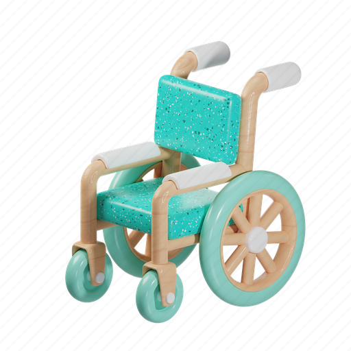 Wheelchair, medical, patient, doctor, hospital, disabled, disability 3D illustration - Download on Iconfinder
