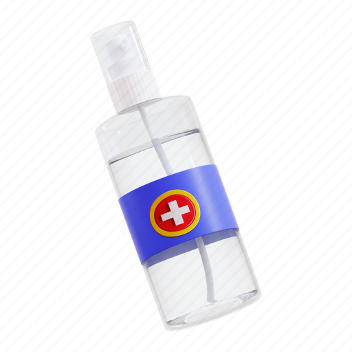 Antiseptic, alcohol, hygiene, clean, wash, spray, sanitizer 3D illustration - Download on Iconfinder