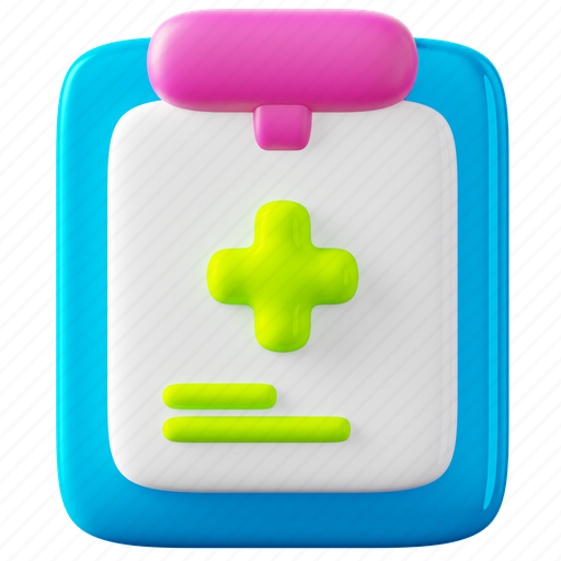 Medical, report, medical report, prescription, health-report, clipboard, doctor 3D illustration - Download on Iconfinder