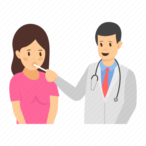 Check temperature, checking, doctor examining, fever, fever checking, fever measuring, temperature measurement icon - Download on Iconfinder