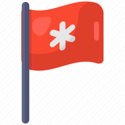 Ensign, flag, flagpole, hospital flag, medical, medical flag, streamer icon - Download on Iconfinder