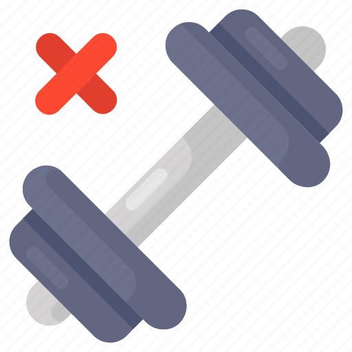 Exercise forbidden, gym, no, no fitness, no gym, no weight, stop gym icon - Download on Iconfinder