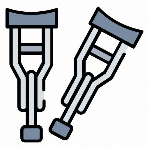 Crutches, crutch, disabled, walk, handicap icon - Download on Iconfinder