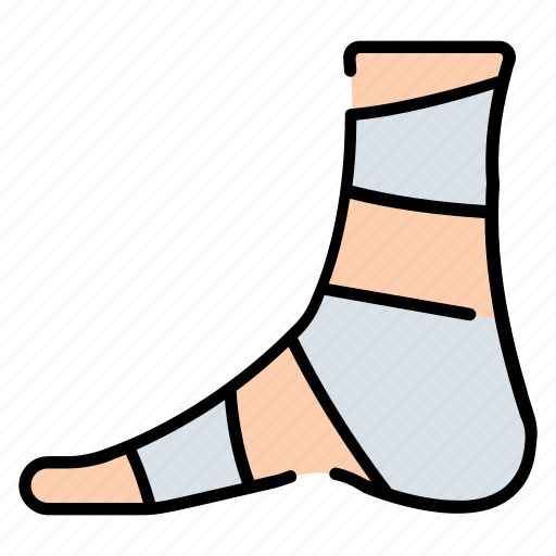 Foot injury, foot, bandage, plaster, fracture icon - Download on Iconfinder