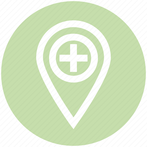 .svg, hospital map pin, location marker, location pin, location pointer, locator, map marker icon - Download on Iconfinder