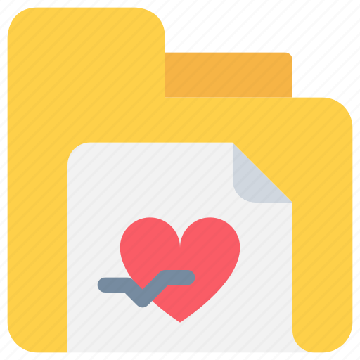Document, file, folder, heart, medical, rate, report icon - Download on Iconfinder
